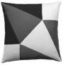 Judy Ross Textiles Hand-Embroidered Chain Stitch Prism Throw Pillow cream/dark grey/charcoal